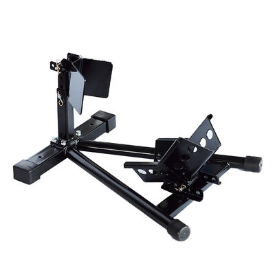 Black Moto Wheel Chock: 9-Pos Adjust, Anti-Slip for Storage/Repair/Racing